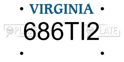 686TI2 Virginia License Plate