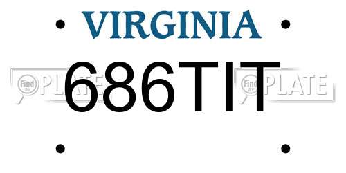 686TIT Virginia License Plate