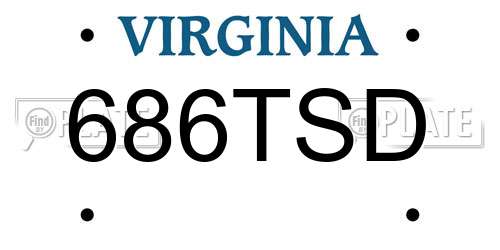 686TSD Virginia License Plate