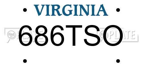 686TSO Virginia License Plate
