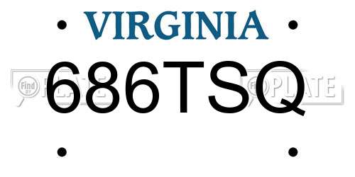 686TSQ Virginia License Plate