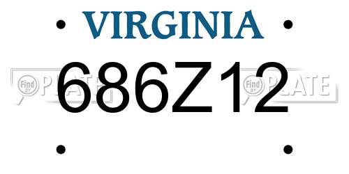 686Z12 Virginia License Plate