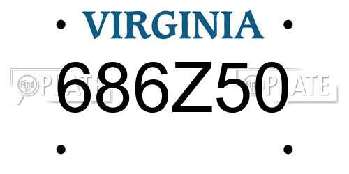686Z50 Virginia License Plate