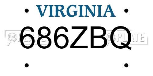 686ZBQ Virginia License Plate