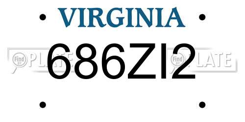 686ZI2 Virginia License Plate