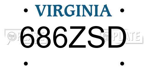 686ZSD Virginia License Plate