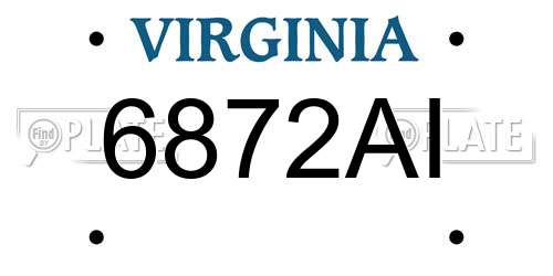 6872AI Virginia License Plate