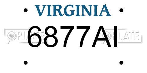 6877AI Virginia License Plate