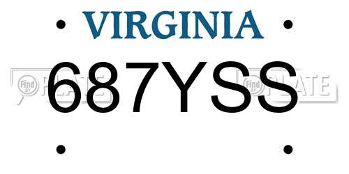 687YSS Virginia License Plate