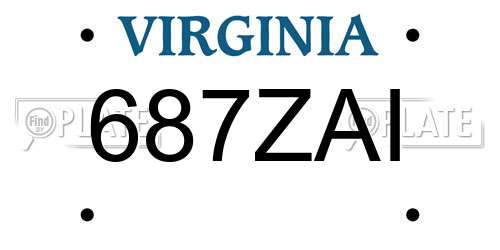 687ZAI Virginia License Plate