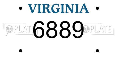6889 Virginia License Plate