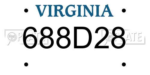 688D28 Virginia License Plate