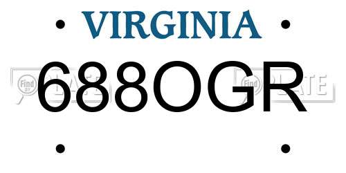 688OGR Virginia License Plate