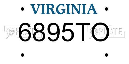 6895TO Virginia License Plate