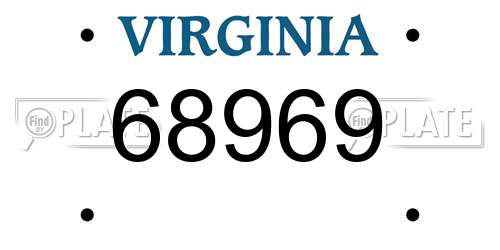 68969 Virginia License Plate