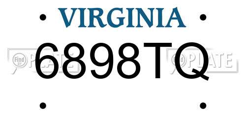 6898TQ Virginia License Plate