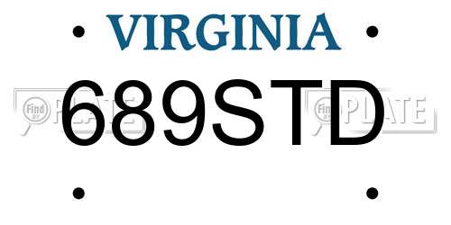 689STD Virginia License Plate