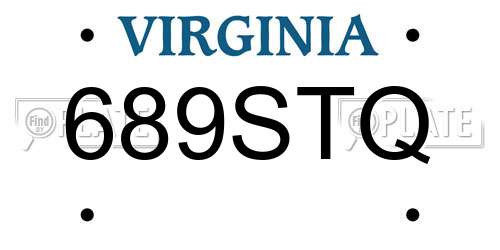 689STQ Virginia License Plate