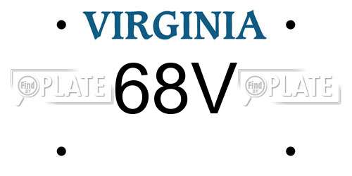 68V Virginia License Plate