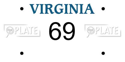 69 Virginia License Plate