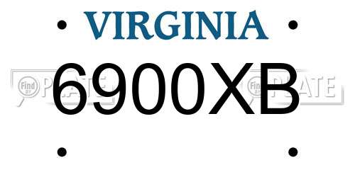 6900XB Virginia License Plate