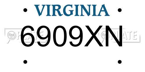 6909XN Virginia License Plate