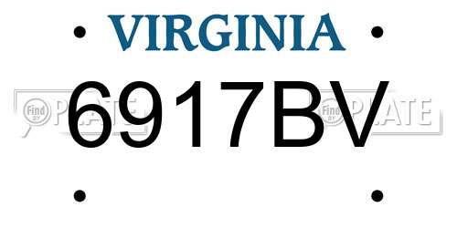 6917BV Virginia License Plate