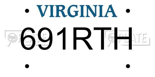 691RTH Virginia License Plate