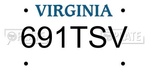 691TSV Virginia License Plate