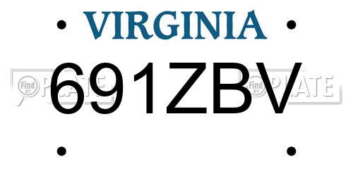 691ZBV Virginia License Plate