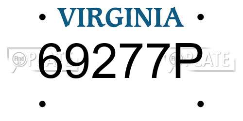 69277P Virginia License Plate