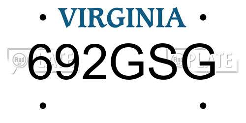 692GSG Virginia License Plate