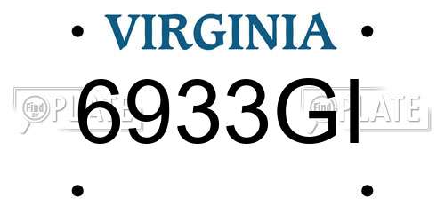 6933GI Virginia License Plate
