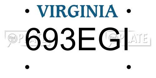 693EGI Virginia License Plate