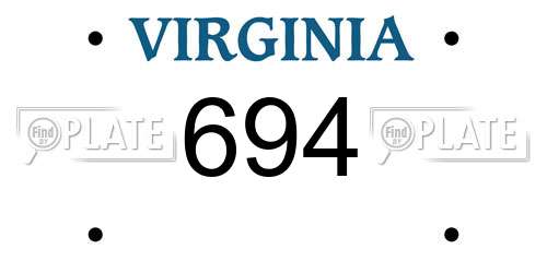 694 Virginia License Plate