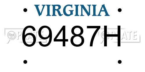 69487H Virginia License Plate