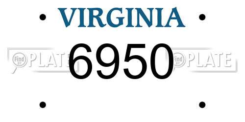 6950 Virginia License Plate