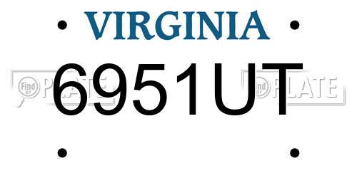 6951UT Virginia License Plate