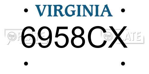 6958CX Virginia License Plate
