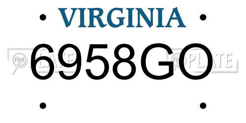 6958GO Virginia License Plate