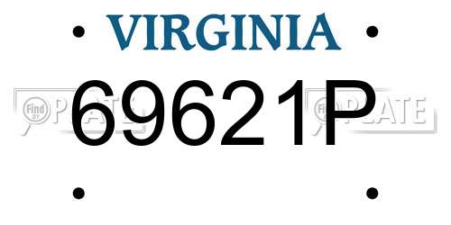 69621P Virginia License Plate
