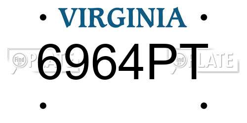 6964PT Virginia License Plate