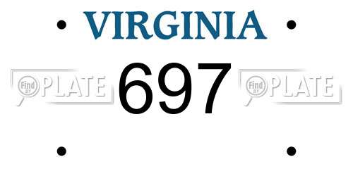 697 Virginia License Plate