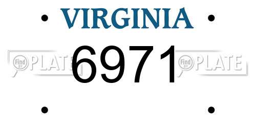 6971 Virginia License Plate