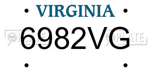 6982VG Virginia License Plate