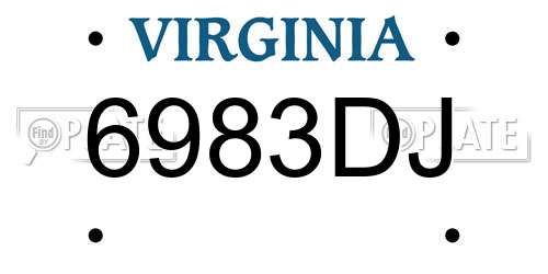 6983DJ Virginia License Plate