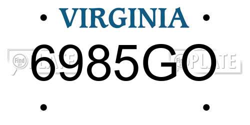 6985GO Virginia License Plate