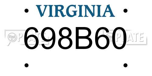 698B60 Virginia License Plate