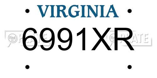 6991XR Virginia License Plate
