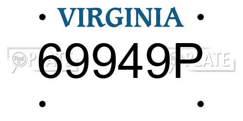 69949P Virginia License Plate